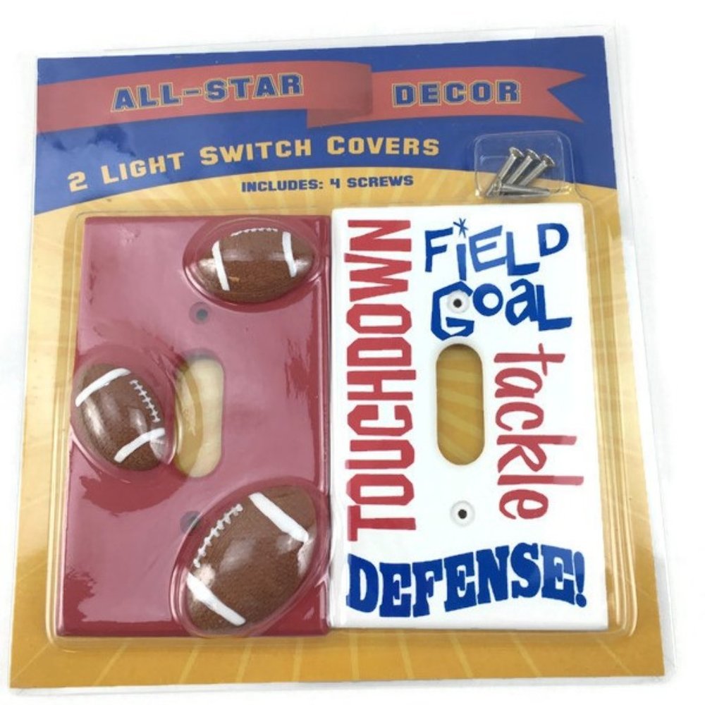Football Themed Light Switch Covers Kids Decor
